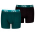 Calzoncillos Puma Boys Script Logo Boxers 2P Infantil Verde/Negro