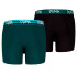 Slip Puma Garçons Script Logo Boxers 2P Enfant Vert/Noir