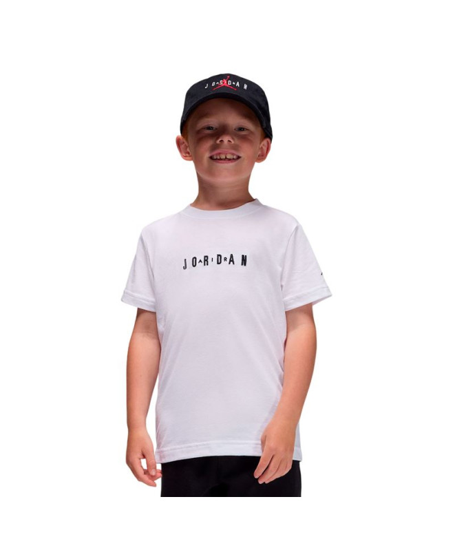 Camiseta Jordan Mj Wordmark Emb Crew Niño Blanco