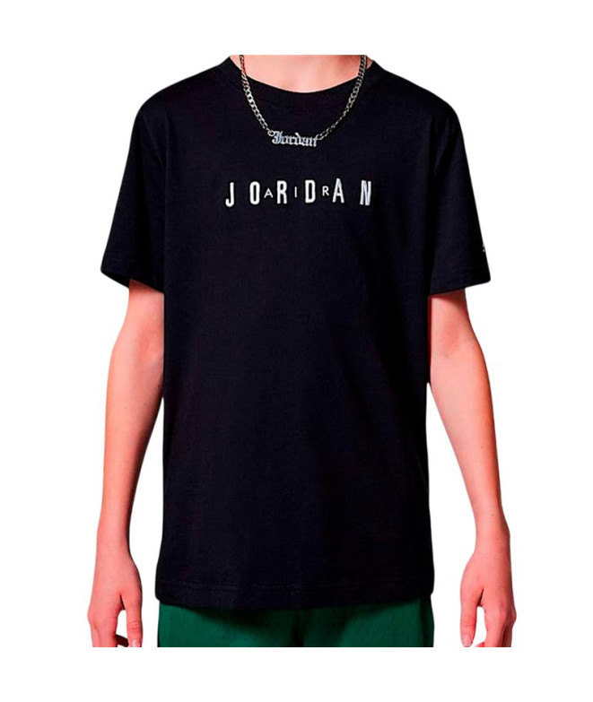 Camiseta Jordan Mj Wordmark Emb Crew Niño Negro