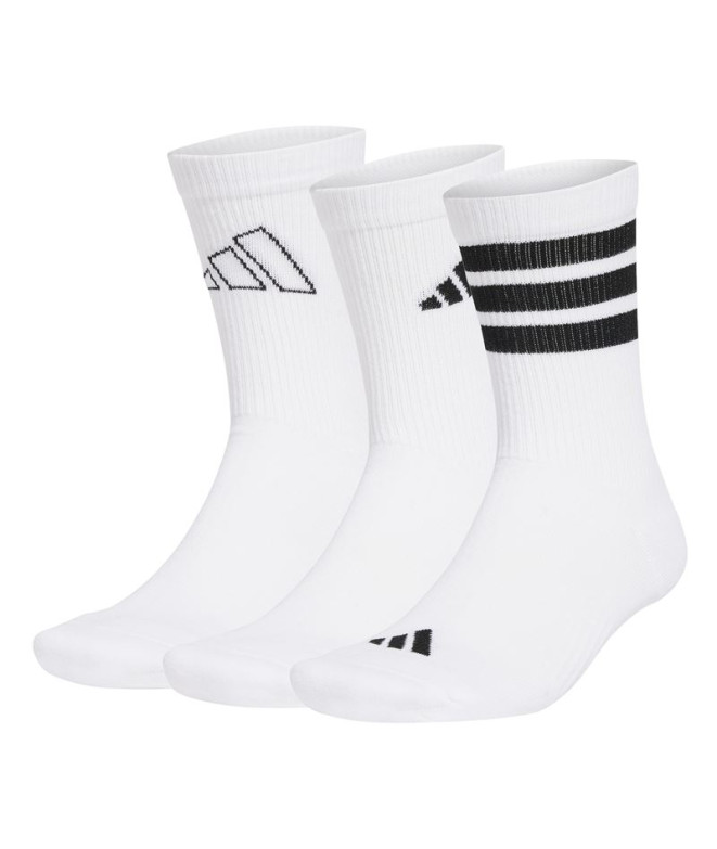 Meias adidas Logo Pack 3Pp Infantil Branco/Preto
