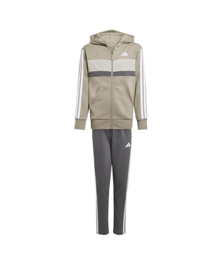 Survêtement adidas 3Bandas Tib Fleece Ts Enfant Marrón/Gris