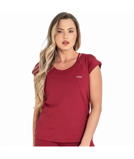 Camiseta de Fitness Ditchil T-Shirt Ease Mulher Vermelho