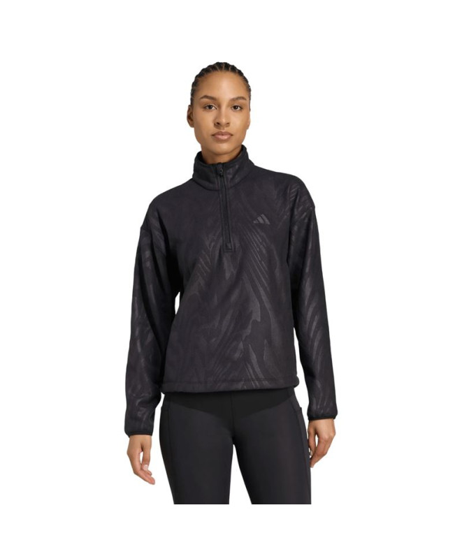 Sweat de Fitness adidas Aop Polarfleece Femme Noir
