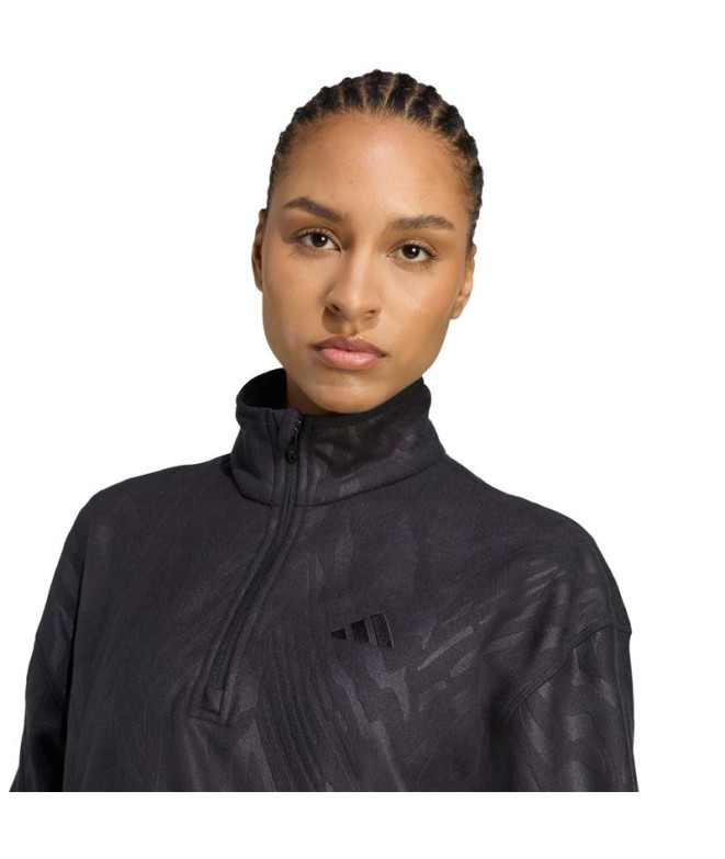 Sweat de Fitness adidas Aop Polarfleece Femme Noir
