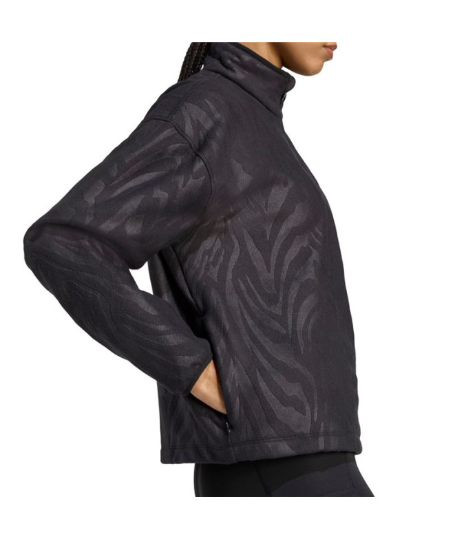 Sweat de Fitness adidas Aop Polarfleece Femme Noir
