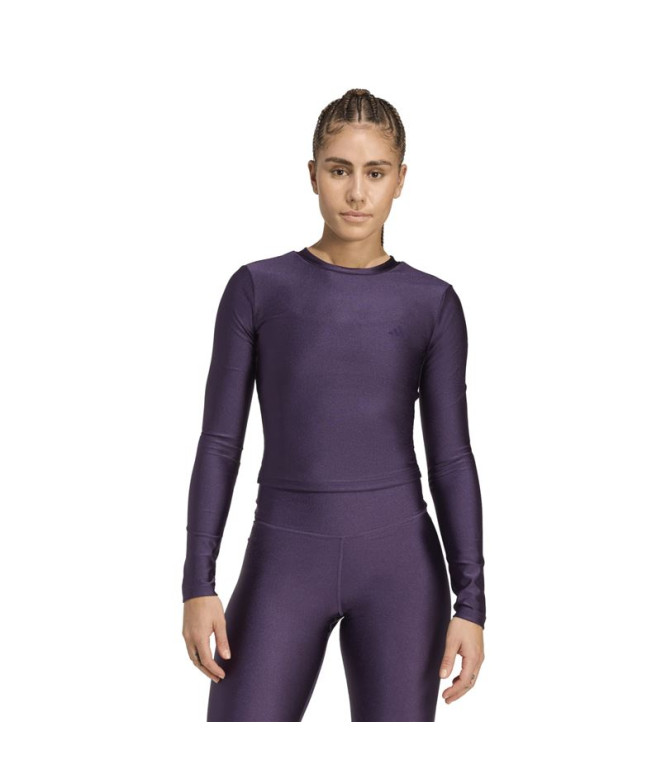 Camiseta de Fitness adidas We Ls Shn Mulher Preto