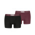 Slip Puma Hommes Boxers à Taille en Maille 2P Homme Noir/Bordeaux