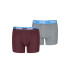 Cuecas Puma Meninos Script Logo Boxers 2P Infantil Granate