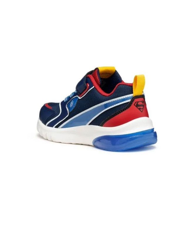 Sapatilhas Geox Ciberdron Infantil Azul/Vermelho