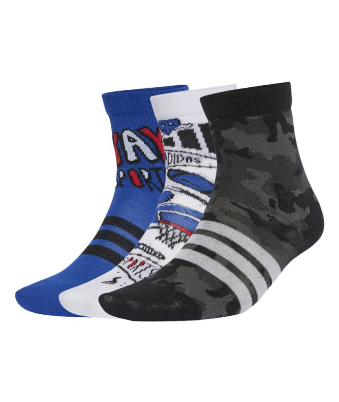 Meias adidas Doodle 3Pp So Infantil Azul