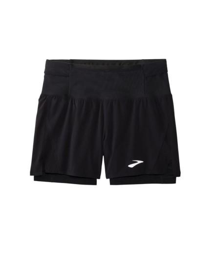 Calça de Running Brooks High Point 5" 2-em-1 Homem Preto