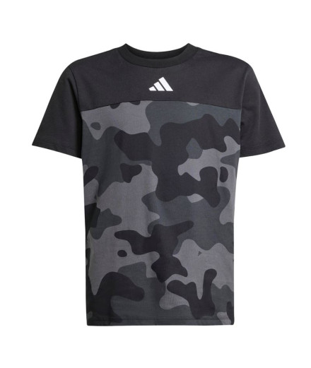 Camiseta adidas Camo Infantil Preto/Branco