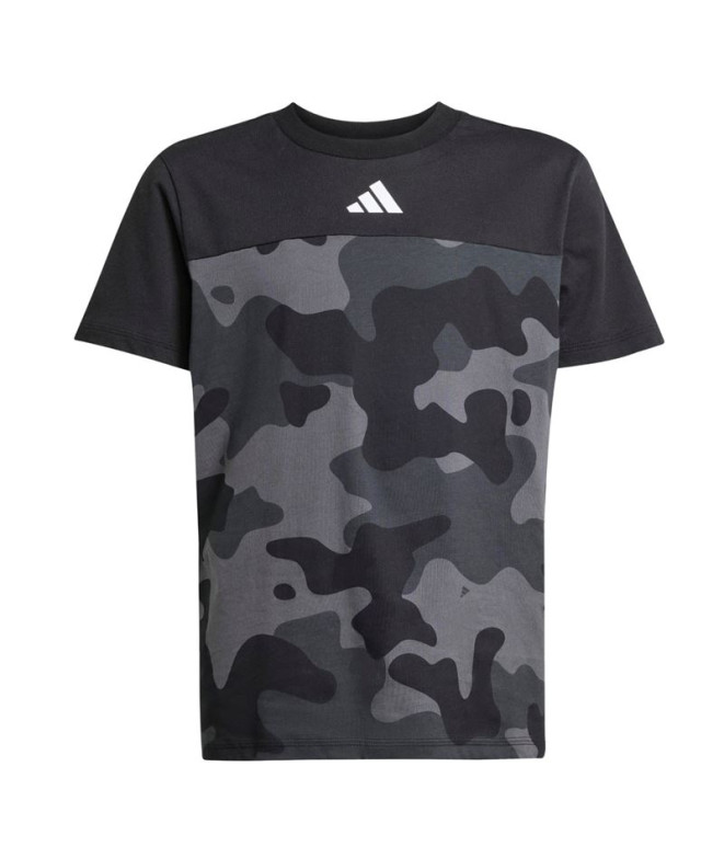 Camiseta adidas Camo Infantil Preto/Branco