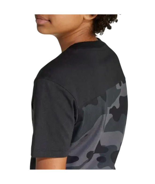 T-shirt adidas Camo Enfant Noir/Blanc