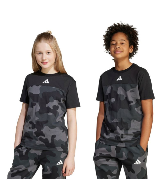 T-shirt adidas Camo Enfant Noir/Blanc