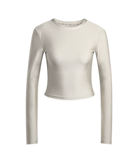 Camiseta de Fitness adidas We Ls Shn Mulher Cinza