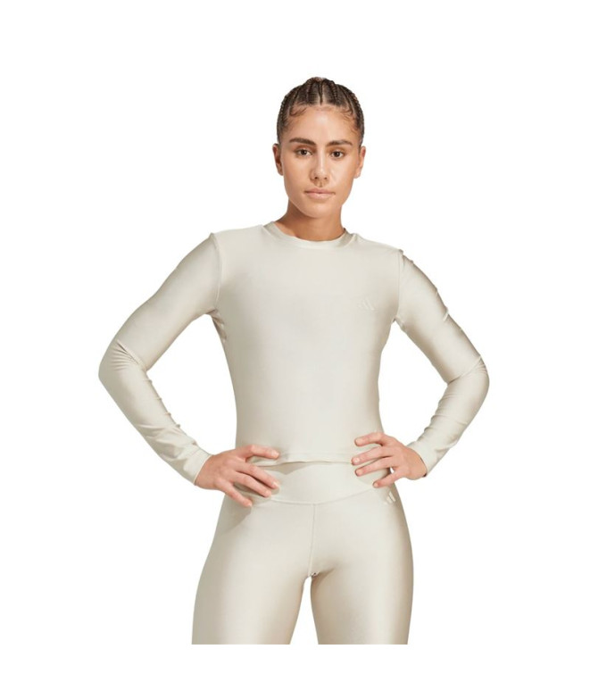T-shirt de Fitness adidas We Ls Shn Femme Gris