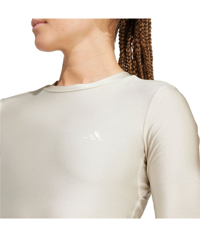 T-shirt de Fitness adidas We Ls Shn Femme Gris