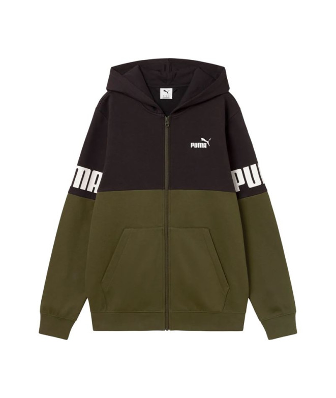 Sweat Puma Power Colorbloc Dark Olive Homme