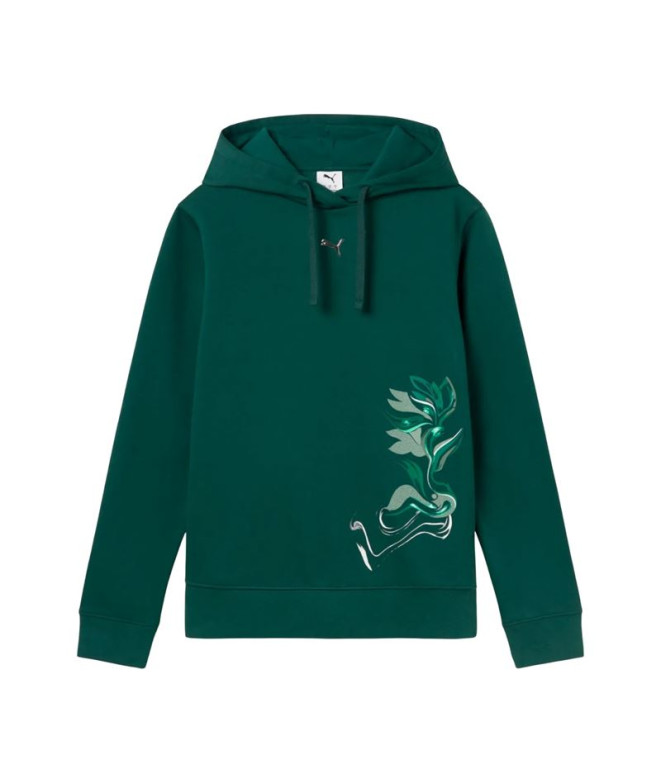 Moletom Puma Flower Graphic Hoodi Green Terrain...