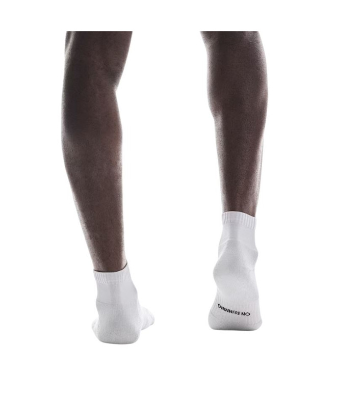 Meias de Running On Core Run Sock Mid 2P Branco