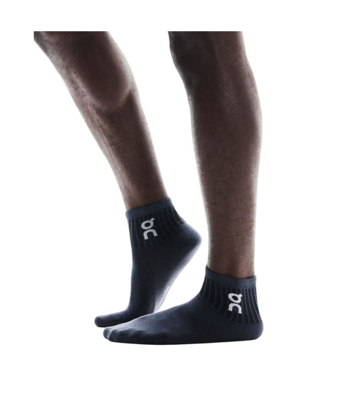 Meias On Running Logo Sock Mid 3P Azul