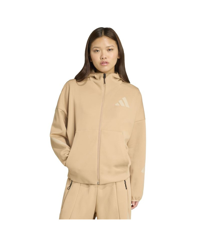 Moletom adidas Z.N.E. Fz Mulher Marrom