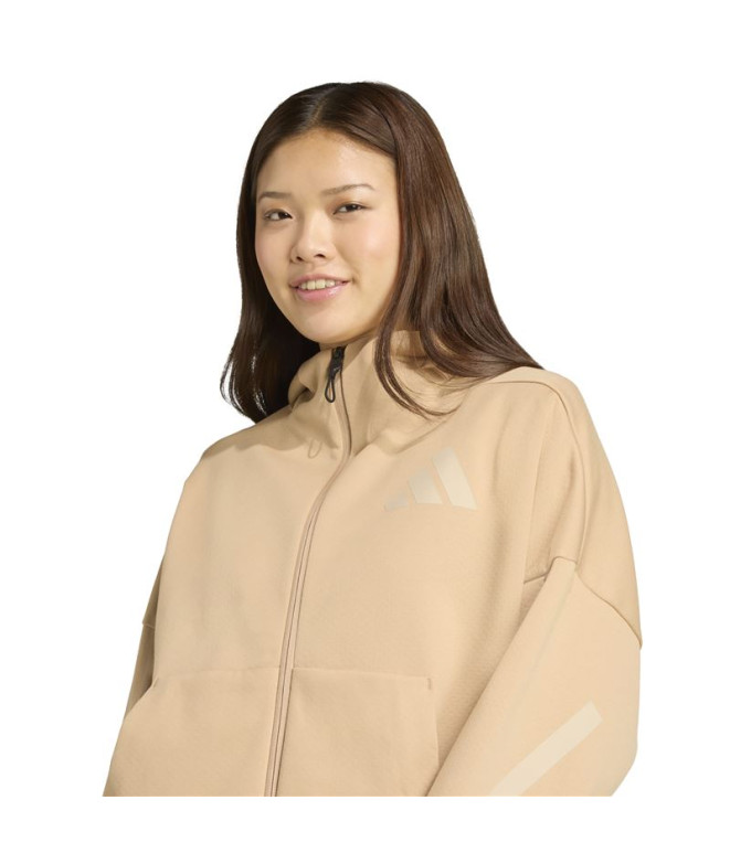 Moletom adidas Z.N.E. Fz Mulher Marrom