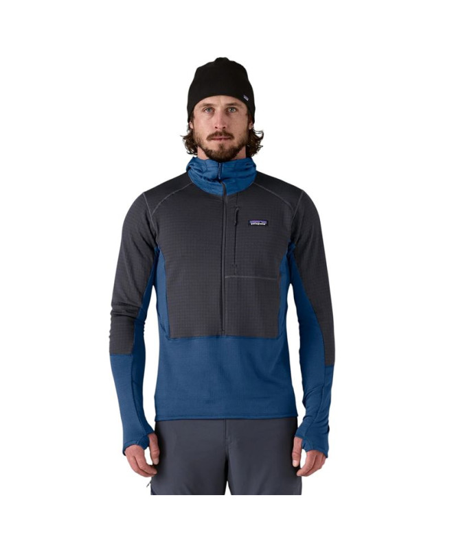 Sweat Patagonia R1 P/O Hoody Homme Clement Bleu