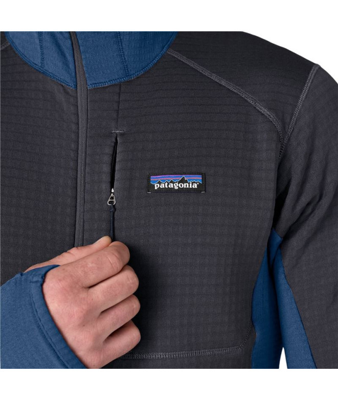Sweat Patagonia R1 P/O Hoody Homme Clement Bleu