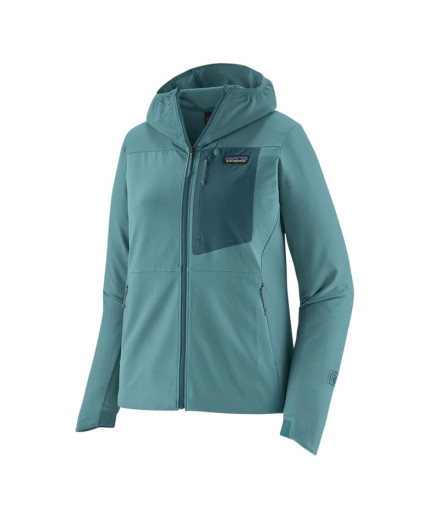 Chaqueta Patagonia R1 CrossStrata Hoody Mujer Azul