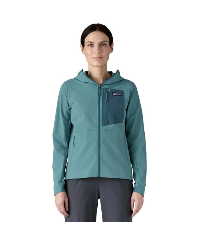 Veste Patagonia R1 CrossStrata Hoody Femme Bleu