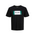 Camiseta Jack and Jones Jjhayato Ss Crew Neck Preto Homem