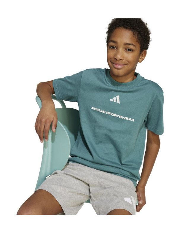 T-shirt adidas Sj Enfant Bleu