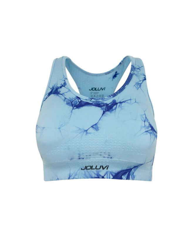 Haut de Fitness Joluvi Tie Dye Femme Bleu Brume...
