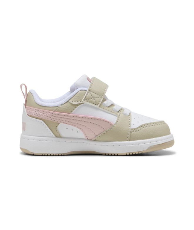 Zapatillas Puma Rebound V6 Lo A, White-Mauv, Bebés