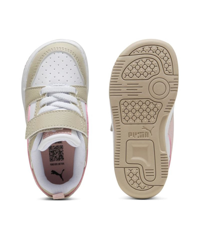 Zapatillas Puma Rebound V6 Lo A, White-Mauv, Bebés