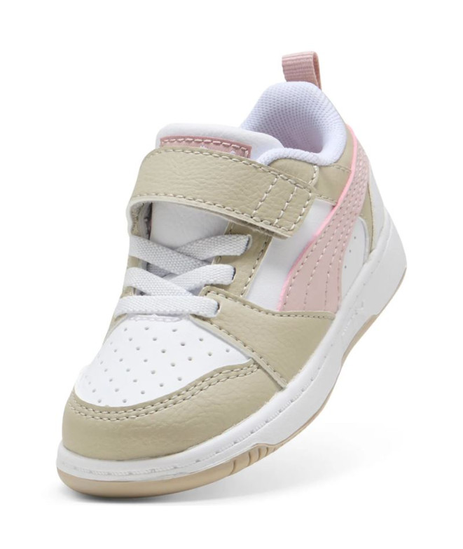 Zapatillas Puma Rebound V6 Lo A, White-Mauv, Bebés