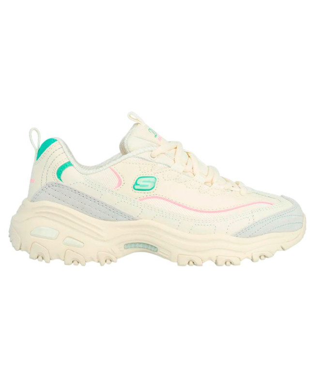 Chaussures Skechers D'Lites Cuir Naturel/Gris...