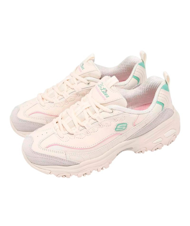 Chaussures Skechers D'Lites Cuir Naturel/Gris...