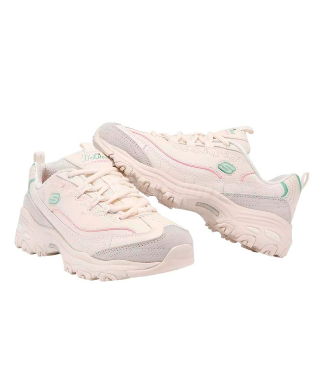 Chaussures Skechers D'Lites Cuir Naturel/Gris...
