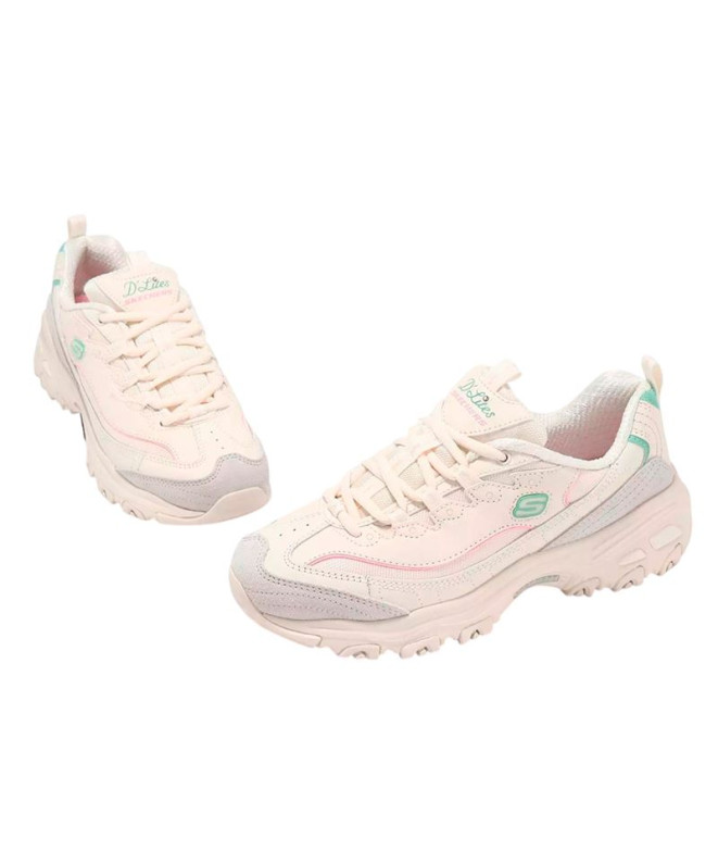 Chaussures Skechers D'Lites Cuir Naturel/Gris...