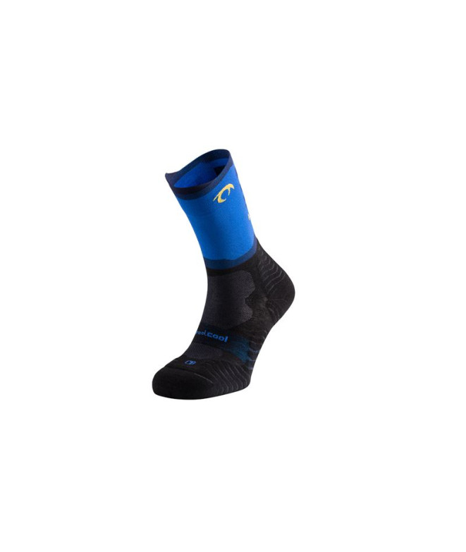 Meias de Running Lurbel Rise Five Preto/Azul Royal