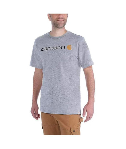 Camiseta Carhartt Core Logo T-Shirt S/S Homem Cinza Heather Camiseta Carhartt Core Logo T-Shirt S/S Homem Cinza Heather