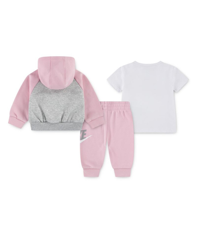 Conjunto Nike Color Blocked Hbr S Infantil Rosa