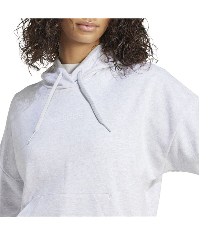 Moletom adidas Linear Ft Hd Mulher Cinza
