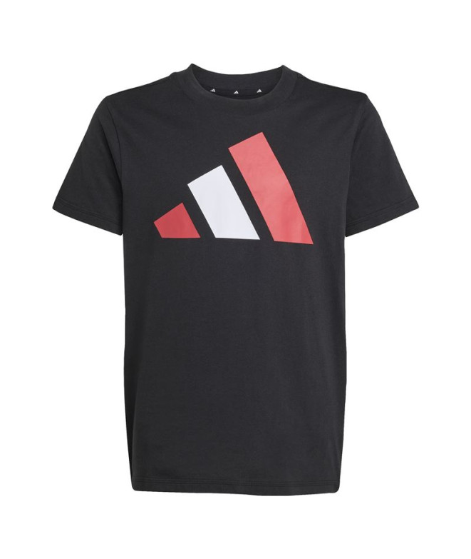 Camiseta adidas Big Logo 160 Infantil Negro/Rojo