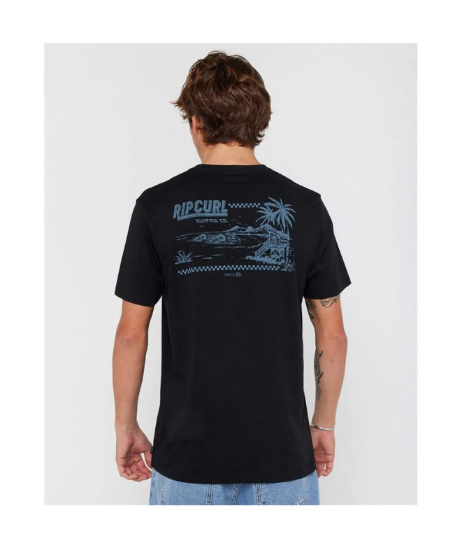 Camiseta Rip Curl Sportline F&B Tee Hombre Negro