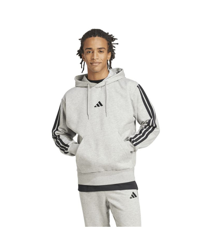 Sweat adidas 3 Bandes Fl Hd Homme Gris/Noir